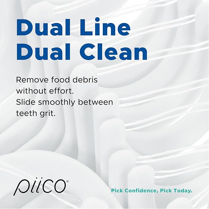 Piico Orthodontic Flosser, Floss Picks Designed for Braces, Unbreakable, Shred-Resistant, Resealable-50 Count