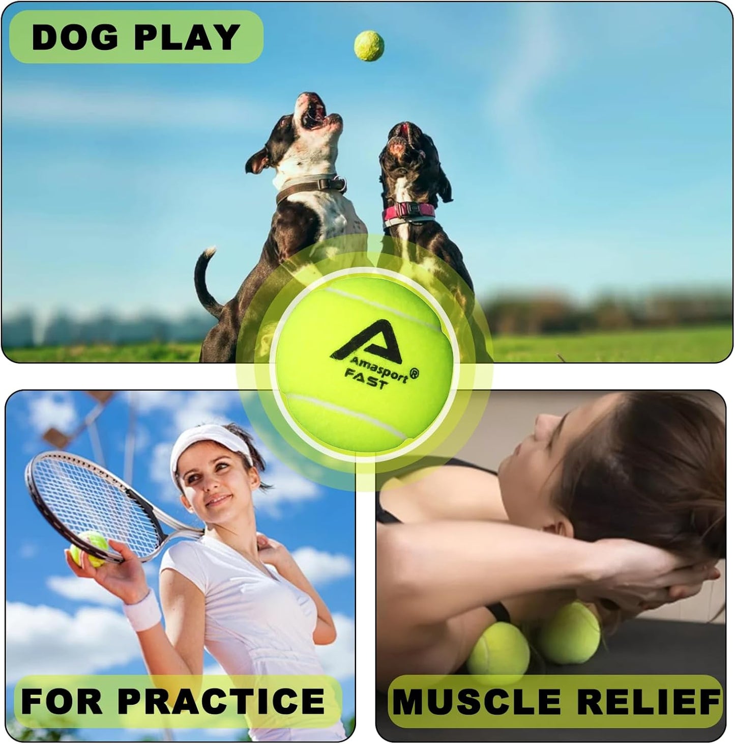 LITIAN Bulk Tennis Balls with Hopper Bag - 60 Pack Bucket High Elasticity Pressureless Practice Tennis Balls, Perfect for Training & Pet Dogs Play