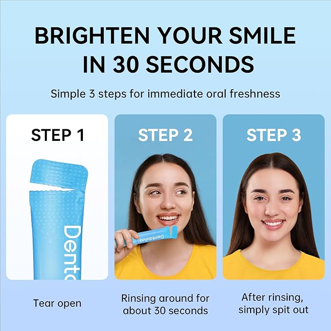 Travel Size Mouthwash – 40 Individual Packets – Dry Mouth Relief Strips with Hyaluronic Acid & Probiotics – Alcohol, Fluoride & Gluten Free – Xylitol Cavity Prevention | Travel Oral Care