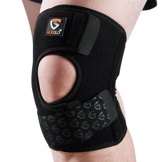 HUEGLO Knee Brace for Men Women, Knee Pain Relief Patellar Tendon Support Strap, Adjustable Patella Stabilizer, Meniscus Tear,Small/Medium
