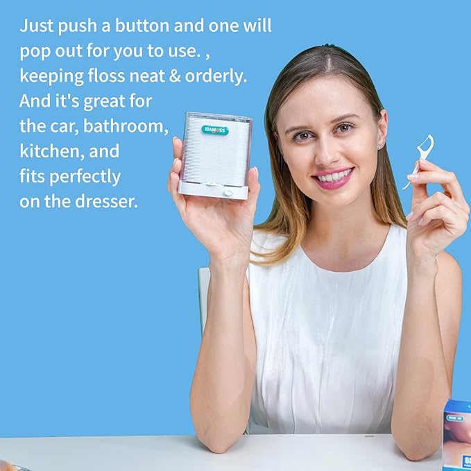 Dental Floss Dispenser-Adult Unbreakable and Shred-Resistant Flossers-188 Count Professional Toothpicks Sticks-Perfect Dental Tools for Super Clean Teeth