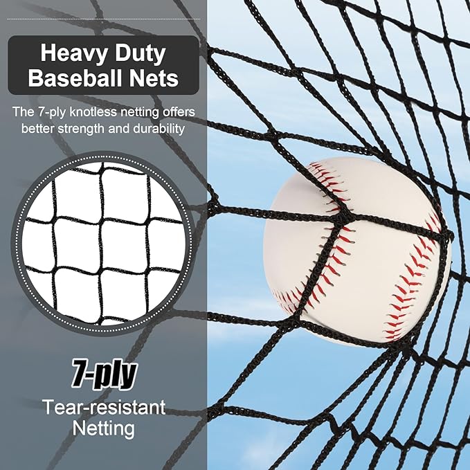 6'X6' Baseball Softball Practice Net,Pitching Net,Batting Net,with Bonus Strike Zone,Target and Bow Frame,for Hitting,Pitching,Catching