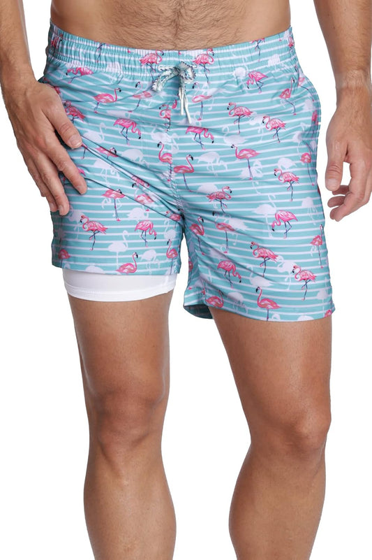 INGEAR Men's Athletic Stretch Workout Shorts Gym Quick Dry Running Trunks Boxer Lining