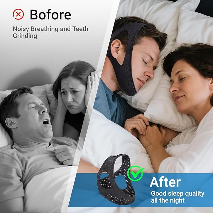 Chin Strap for Cpap Users Anti Snoring Devices 2 Pack,Chin Strap for Sleeping, Anti Snore Chin Strap, Chin Strap for snoring, Chin Strap for Sleeping,Effectively Reduce Snoring,