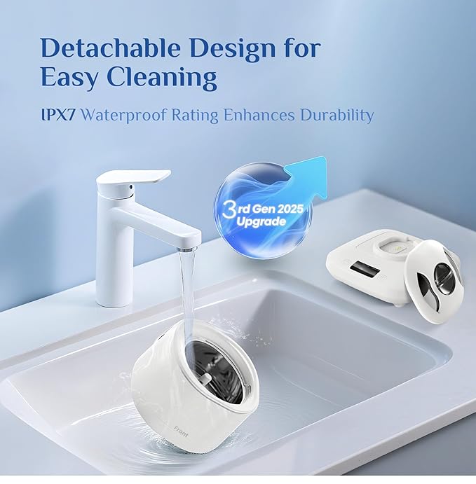 Retainer Cleaner Machine, Jewelry Cleaner Ultrasonic machine for Mouth Guards, Jewelry, Rings, Invisalign Cleaner, Detachable Design with Digital Timer & 4 Cleaning Modes, 2025