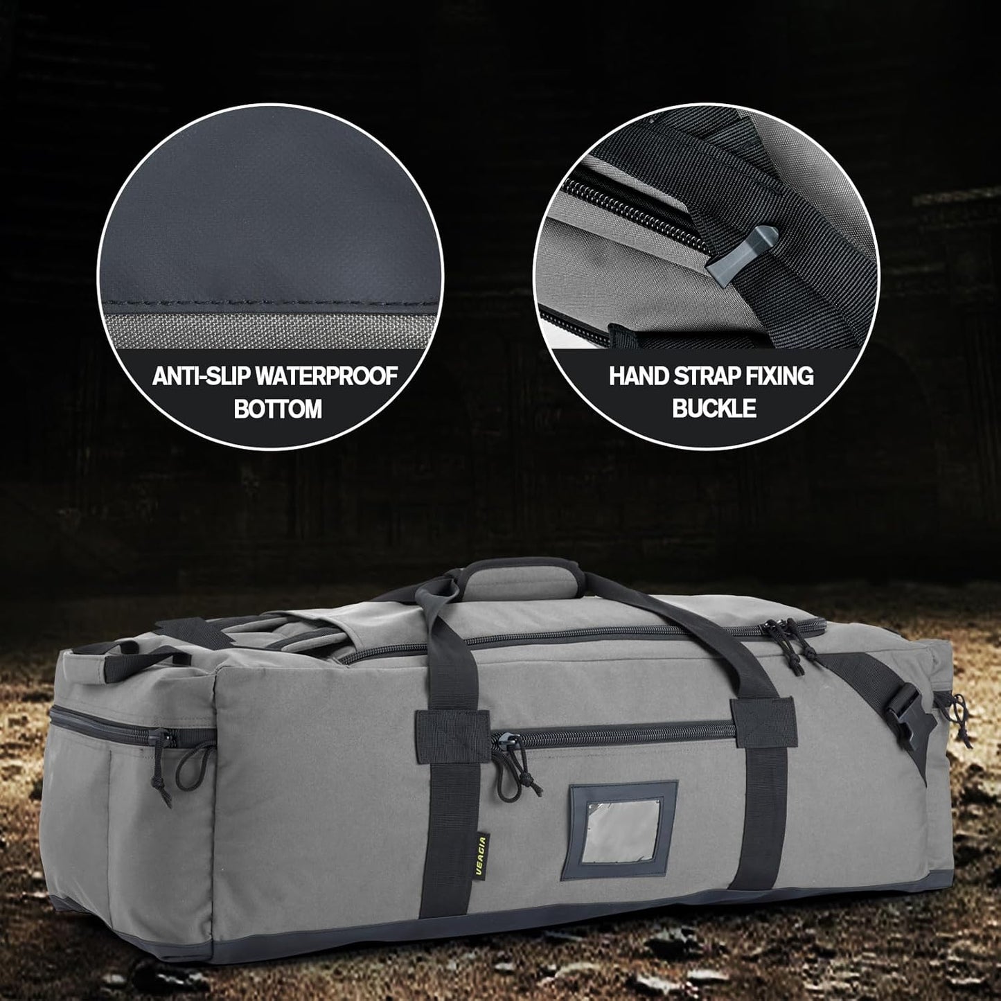 105l Large Duffel Bag For Travel, Gym & Sports - Water Repellent Polyester, Hidden Straps, Shoe Compartment - Perfect Luggage Duffle Bag Or Backpack For Men & Women