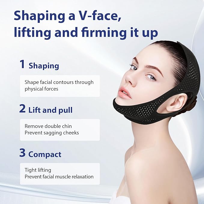 Chin Strap for Sleeping - Effectively Reduce Snoring, Breathing Aid for Snoring，Chin Strap for Users to Keep Mouth Closed, Anti Snore Chin Strap with Adjustable & Breathable Fabric.(2Pack Black/M)