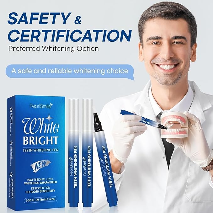 Teeth Whitening Gel – Set of 3 – Gentle, Pain-Free Formula for Sensitive Teeth – Easy, Mess-Free Application – Travel-Friendly & Enamel-Safe for a Brighter Smile