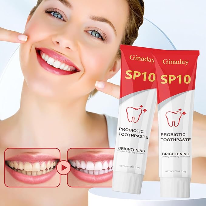 2 Pcs SP10 Probiotic Whitening Toothpaste, Deep Cleaning Care Remove Yellow Tooth Stains, with Probiotic Oral Health Management, Fresh Breath.