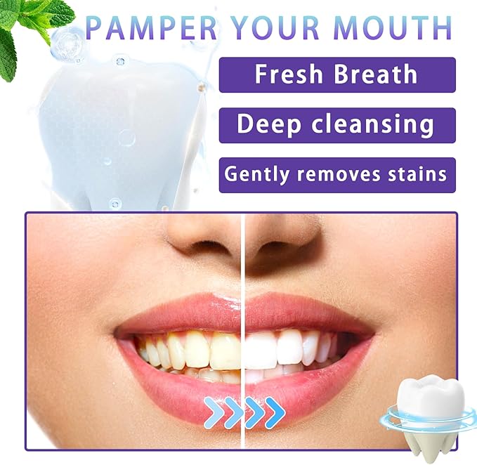 3Pcs Solid Toothpaste Tablets Kit,Deep Cleaning Colour Corrector,Chewable Toothpaste Tablets for Sensitive Teeth,Travel Size Tooth Care Products Kit for All People A