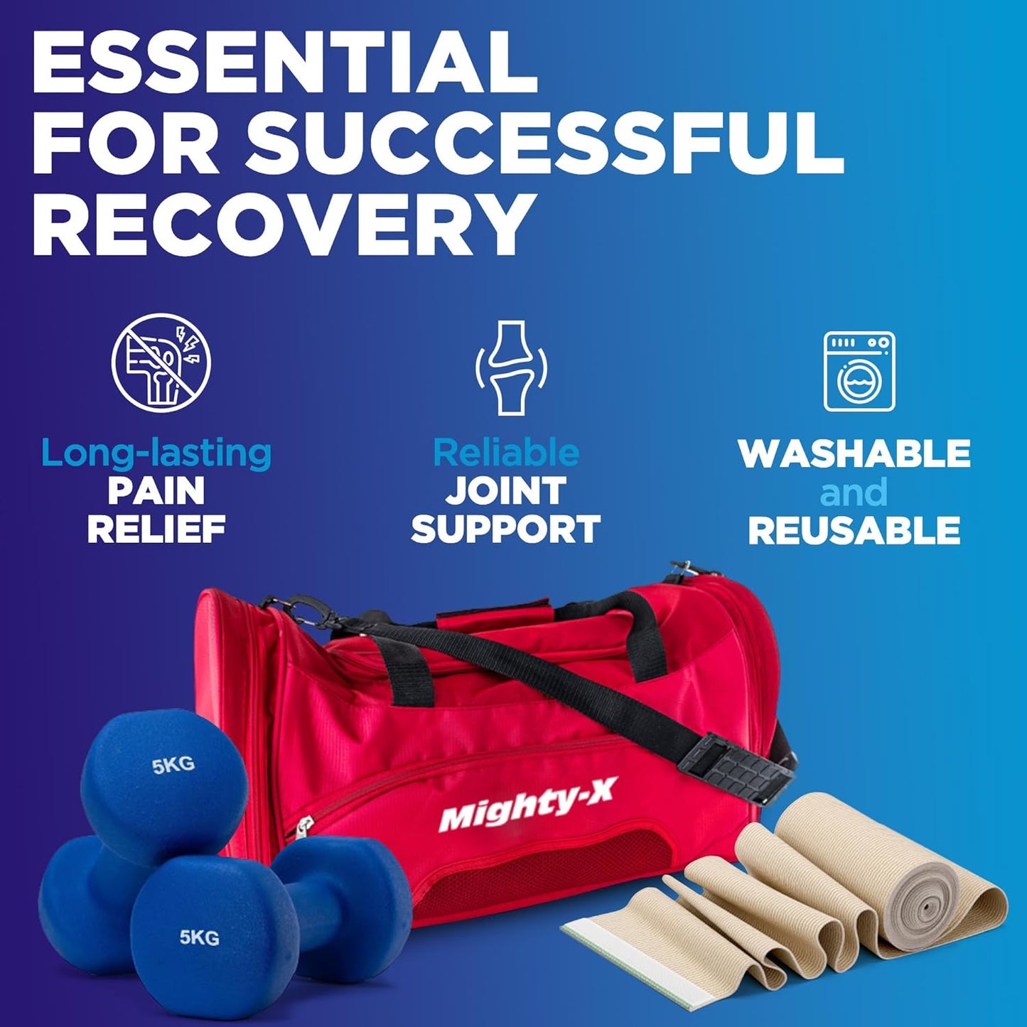 6” Premium Elastic Bandage Wrap - 10 Pack - Hook & Loop Closures - Wide Compression Bandage Wrap - Waist, Legs, Knee, Lymphedema, Body Wrap