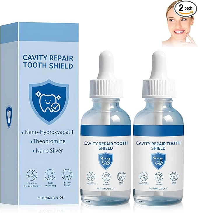 Nudenta Odontic Repair,Cavity Healing Tooth Armor Liquid–Nano Hydroxyapatite Remineralization Complex for Cavity Repair，Protects Tooth Enamel and Helps Keep Gum Healthy- 60 ML 2PCS