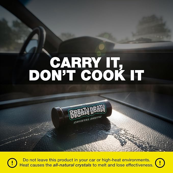 Breath Death Crystal Breth Breath Mints, Peppermint Mint Crystals, Gluten Free, Vegan & Zero Calorie Mints, Zinc-Infused & Fast Acting Formula, Single Pack - 4 Tubes, 12 Servings Per Tube, 1.6 Oz.