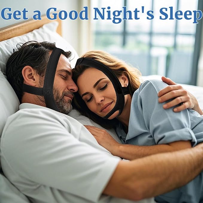 Snoring Chin Strap for Users, 2 Pack Adjustable Jaw Support Chin Strap to Keep Mouth Closed, Soft Snoring for Men Women, Lightweight Reusable, Snoring Dry Mouth, Comfort Fit Nighttime Sleeping Aid