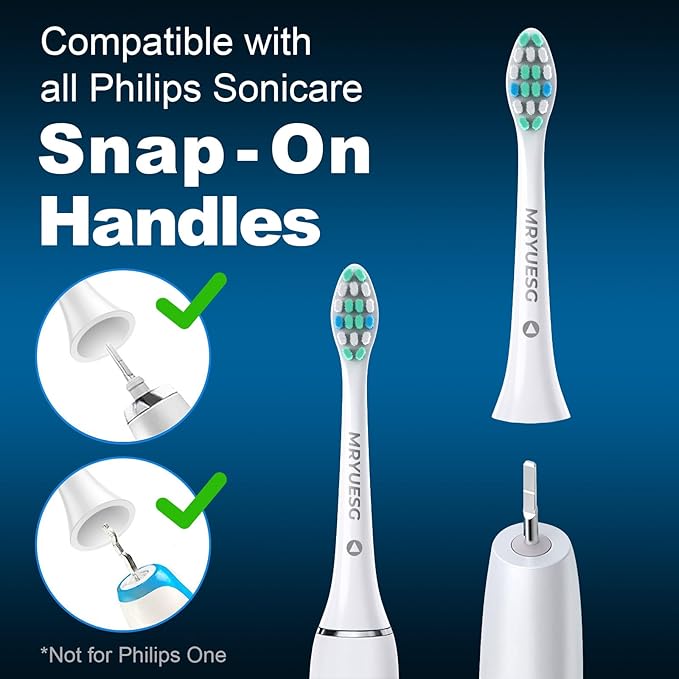 MRYUESG Replacement Toothbrush Heads for Philips Sonicare Replacement Heads, 10 Pack, Electric Tooth-Brush Head Compatible with Phillips, White-Blue