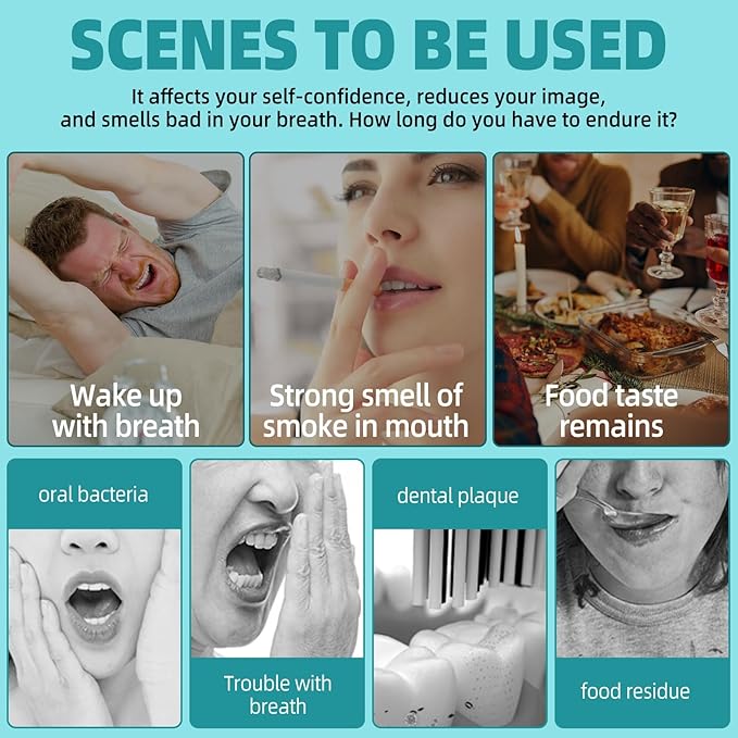 Coconut Oil Pulling with Peppermint Oil-Mouthwash for Oral Care-Helps with Fresh Breath, Organic Essential Oils Mouthwash with Tongue Scraper,Treatment for Gums-237ML