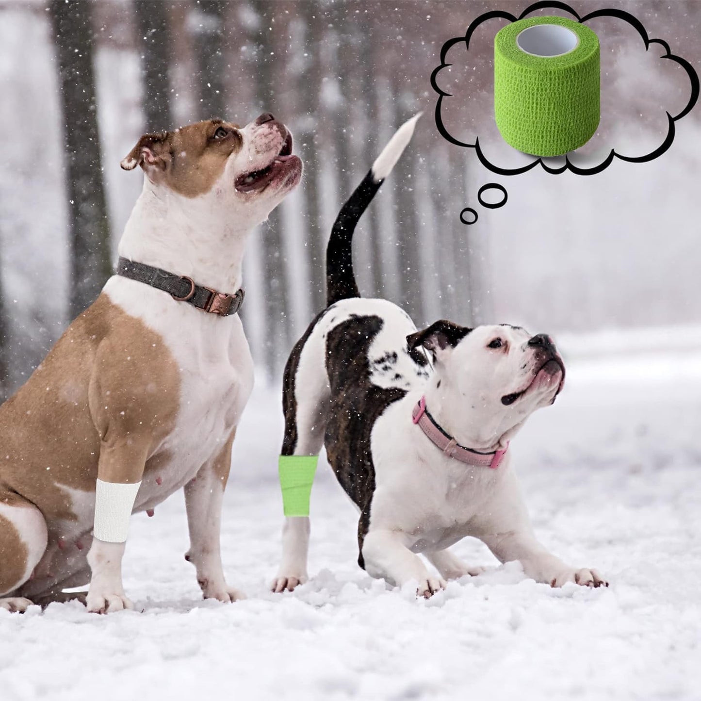 8 Pack 2 in x 5 Yards Cohesive Wrap Self Adhesive Bandage Wrap Elastic Self Adherent Wrap Self Stick Vet Tape for Athletic, Wrist, Ankle, Knees, Pets (Grass Green)