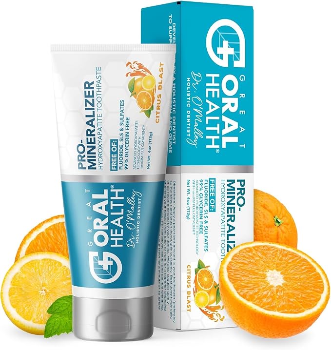 Nano hydroxyapatite Toothpaste: Non Toxic, Fluoride-Free, Dentist Formulated Remineralizing Toothpaste + Xylitol for Anti Cavity Enamel Support & Sensitive Teeth (Citrus, Peppermint Wow & Wintermint)