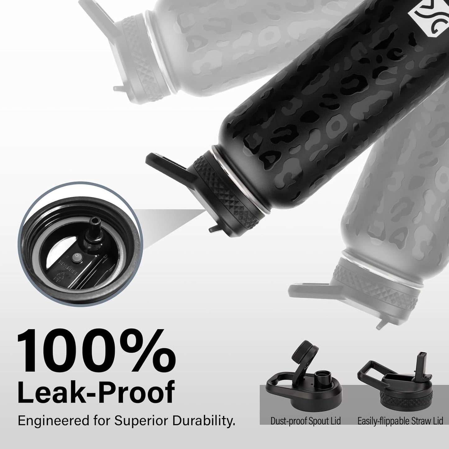 Insulated Water Bottle | Thickened Stainless Steel Vacuum Metal | Portable Sports Water Jug for Gym and Hiking with Straw, Carrier Bag, Handle Strap | BPA-Free 40 oz