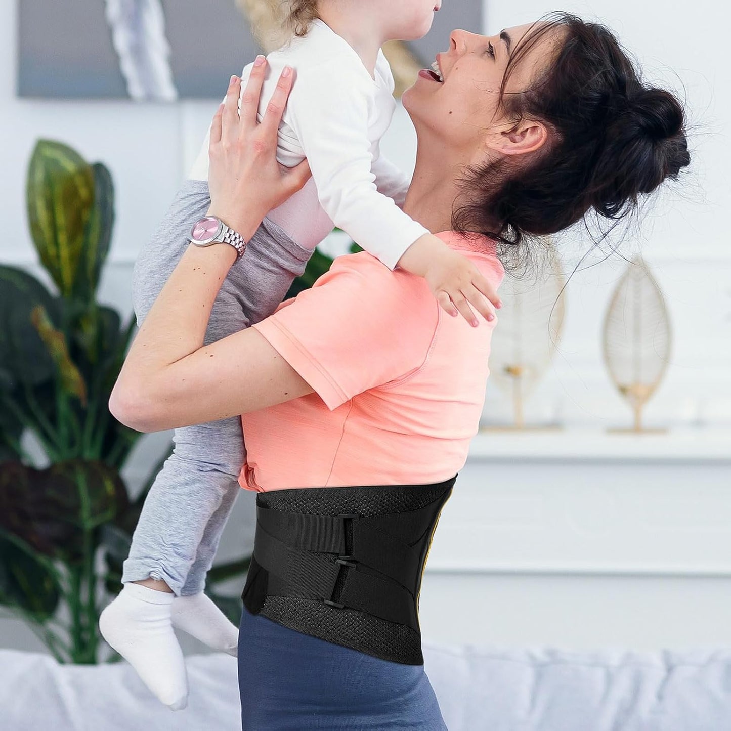 JIUFENTIAN Back Brace for Lower Back with Support System for men and Women -Lumbar Support Brace for Herniated Disc Lower Back Brace for Sciatica, Scoliosis,Heavy Lifting and Work(Medium)