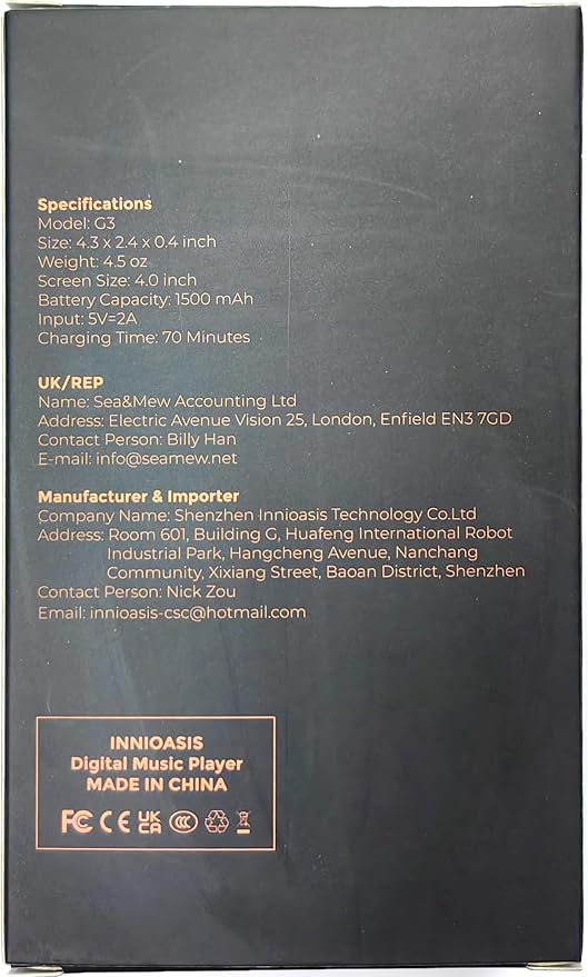 160GB MP3 Player with Bluetooth and WiFi, innioasis Music Player with Spotify,Pandora,Amazon Music,4" Touch Screen Android MP4 MP3 Player for Kids with Libby,Audible,Spotify Kids (White+ Green)