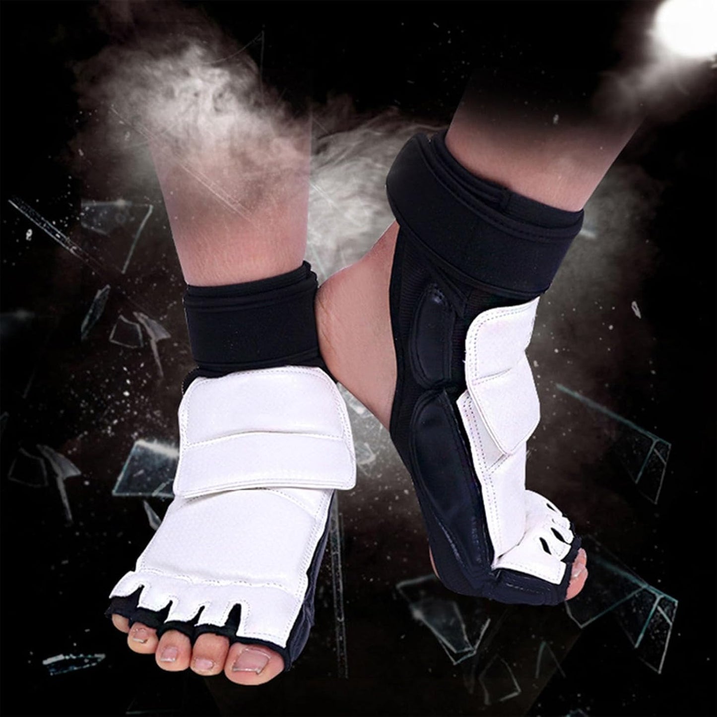 Korea Taekwondo Double Fixation Elastic Foot Protector Guard Martial Arts Kickboxing Karate Hapkido Taekwondo Foot Gear for Kids