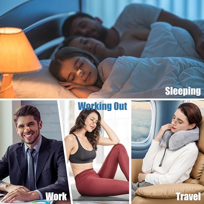 Nasal Strips - 50 Count Nasal Strips for Snoring, Extra Strength Tan Nasal Breathing Strips to Improve Sleep, Instant Nasal Congestion Relief Caused by Colds & Allergies