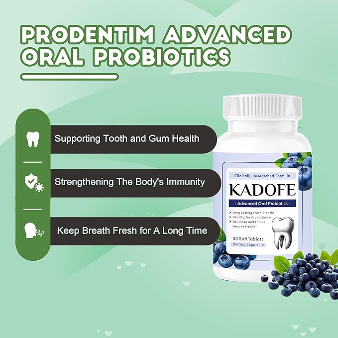 Oral Probiotics for Teeth and Gums & Fresh Breath - Gum Restore & Bad Breath Treatment for Adults |3.5 Billion Advanced Oral Probiotics for Bad Breath, Chewable 30 Tablets (Strawberries-1pcs)