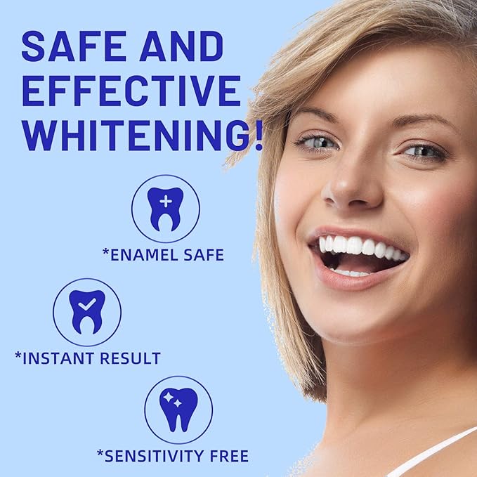 Teeth Whitening Strips – Professional Dentist Approved, Gum-Safe Formula, 28 Non-Slip Strips Kit, 14 Treatment, Pain-Free Express Whitening in 30 Min, Easy to Use for Bright Smile