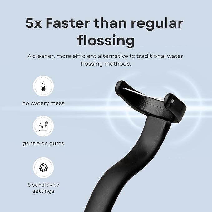 Electric Toothbrush and Flosser Combo Kit | Deep Clean Rechargeable Toothbrush | Easy Gliding Dental Floss for Gentle Gum Care | Cordless Sonic Power | 6 Cleaning Modes | Black