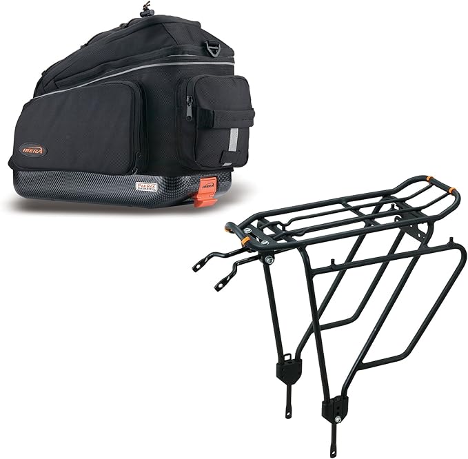 Ibera PakRak Touring Bicycle Seatpost/Disc/Non/Disc Rack and Quick Release Bag