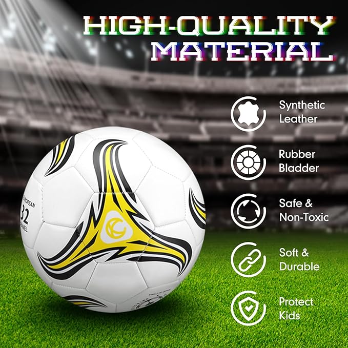 Lenwen 12 Pcs Soccer Balls with Pump Bulk Official Size 5 4 3 Kids Teen Adult Indoor Outdoor Sports Soccer Ball Toddler Youth Gift for Training Game Practice Christmas Operation