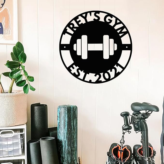 Luxury Personalized Gym Metal Sign, Custom Home Gym Decorations, Gifts for Fitness Lovers, Workout Room Decor, Gym Signs, Christmas Gifts 8