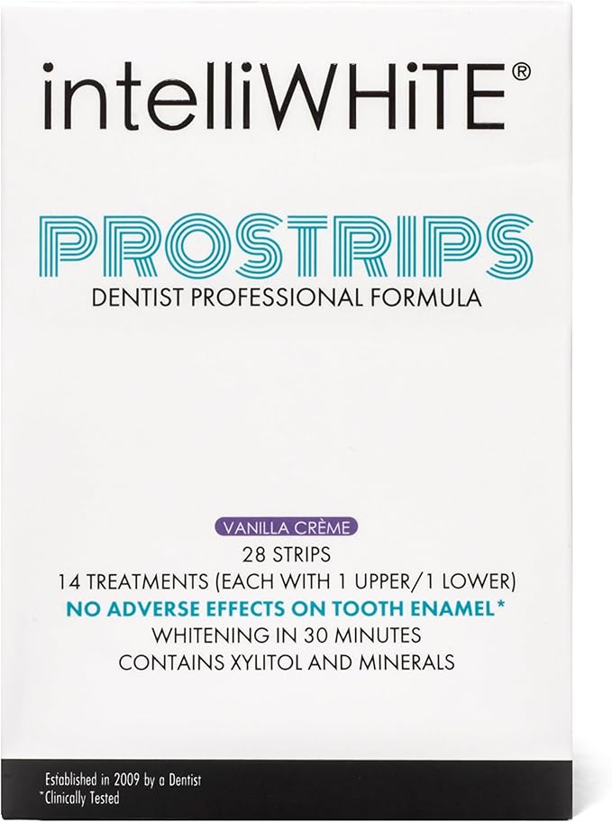 Prostrips - 12 Shades Whiter Teeth - 28 Enamel Safe REMINERALIZING Gentle Strips – 97% no Sensitivity