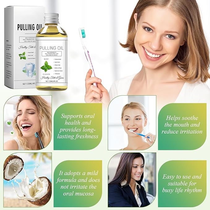 Cocofresha Pulling Oil, Pure Organic Coconut Oil Pulling 4 Oz Mint Flavor, Cocofresha Pulling Oil for Teeth and Gums, Coco Fresha Powerful Organic Coconut Peppermint Pulling Oil