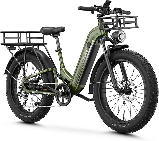 M1 Pro Electric Bike, 1800W Peak Motor Electric Bike for Adults, 48V 17.5Ah, 26'' x 4.0'' Fat Tire Electric Mountain Bike, Ebike with 85 Miles, 36MPH, 7 Speed 110Nm and Dual Suspension