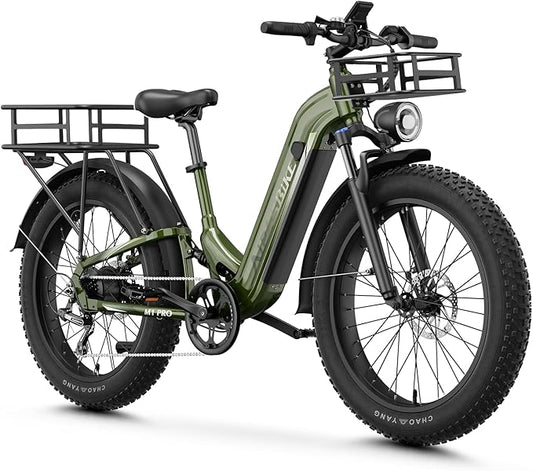 M1 Pro Electric Bike, 1800W Peak Motor Electric Bike for Adults, 48V 17.5Ah, 26'' x 4.0'' Fat Tire Electric Mountain Bike, Ebike with 85 Miles, 36MPH, 7 Speed 110Nm and Dual Suspension
