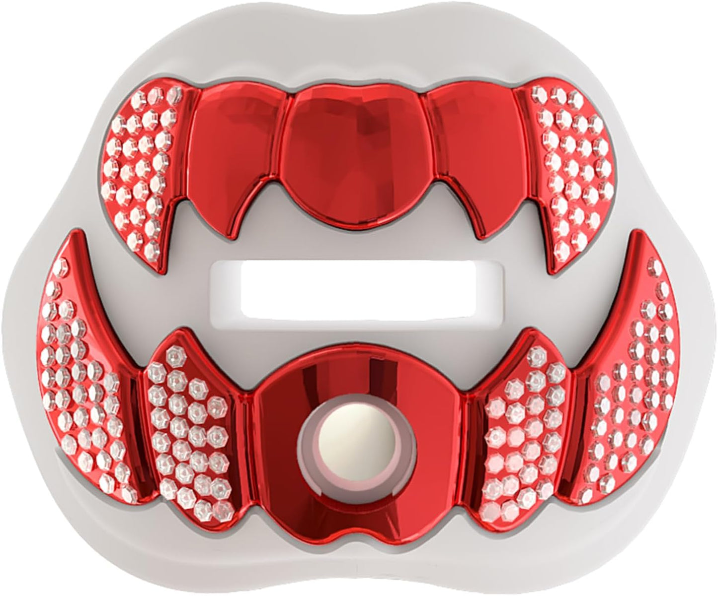 LeCool Football Mouth Guard with Connected Strap- 3D Beast Chrome Adult and Youth Mouth Guard-Mouth Piece for Sports for Maximum Air Flow and Teeth Protection