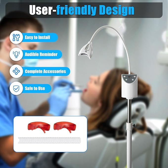 Portable Teeth Whitening Machine with LED Light, Teeth Bleaching Accelerator Light, LED Dental Teeth Whitening Light with Bleaching Accelerator