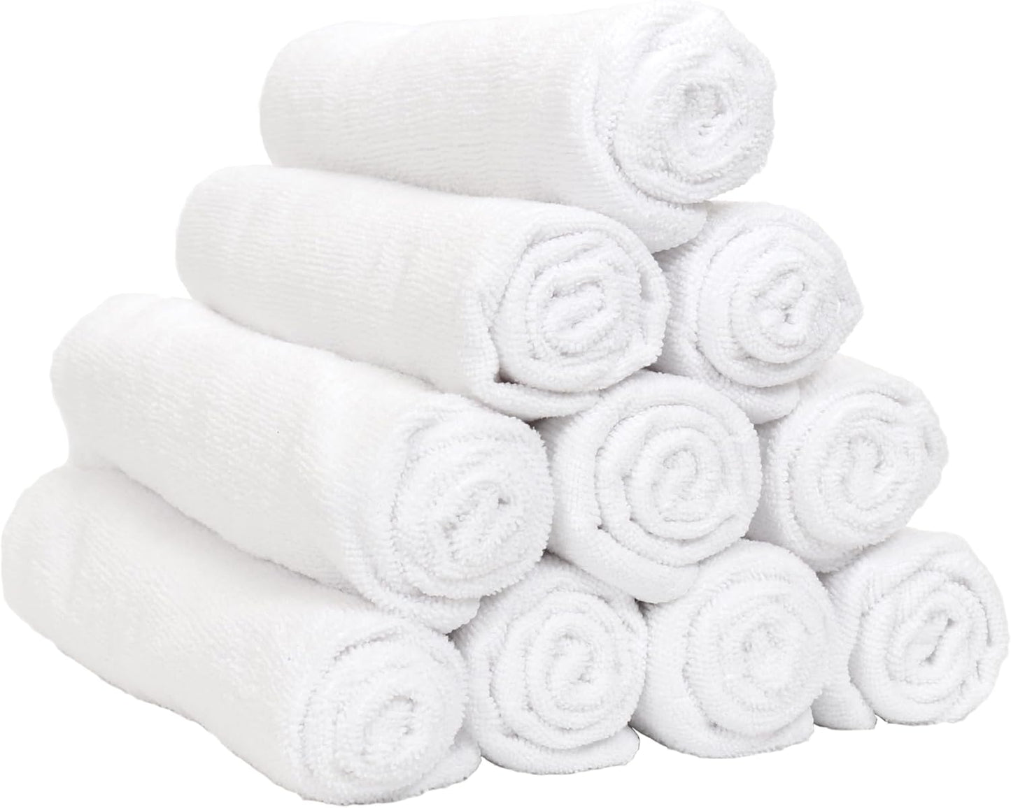 Arkwright Microfiber Gym Towel - Pack of 12 - Super Soft, Quick Dry Workout Sweat Towels, 300 GSM Lightweight & Absorbent for Sports, Working Out, Yoga, and Spa, 16 x 27 in, White