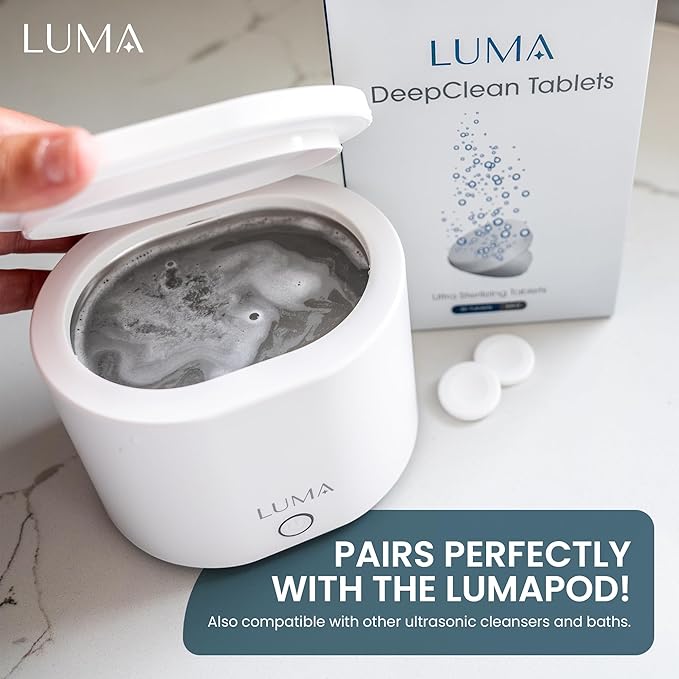 DeepClean Tablets for LumaPod – Retainer & Dental Appliance Cleaning Tablets – Mint Formula – Compatible with Ultrasonic Cleaners – For Retainers, Aligners, Dentures & Mouth Guards – 30 Count