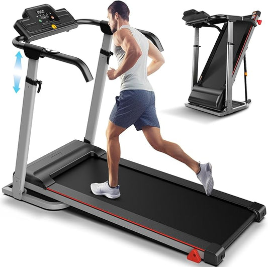 ANCHEER 2025 Premium Treadmill - 3.5HP Treadmills 350+ LBS Weight Capacity- 3-Level Incline, Foldable Design, Adjustable Height with Desk & Pulse Sensor - Perfect for Home Office & Family Workouts