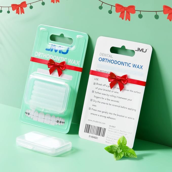 JMU 10 Pack Orthodontic Wax, Precut Braces Wax, Dental Wax Braces Mint Flavored