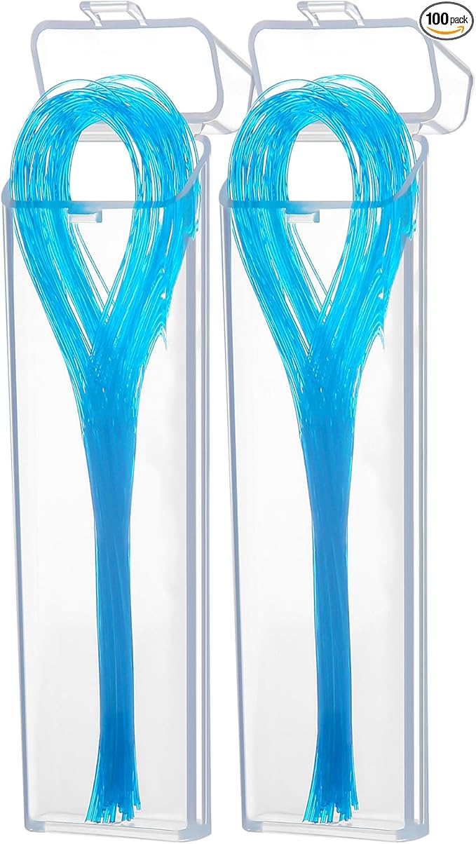 JMU 100 Count Floss Threaders, Dental Floss Threader for Braces, Bridges, Implants, 50 Count (Pack of 2)