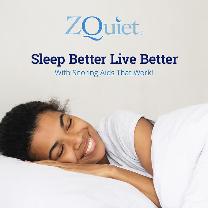 ZQuiet Anti-Snoring Mouthpiece Solution - Comfort Size #2 (Single Device) + Cleaner (1.5oz Bottle) - Made in USA Snoring Solution for a Better Night’s Sleep (Blue)
