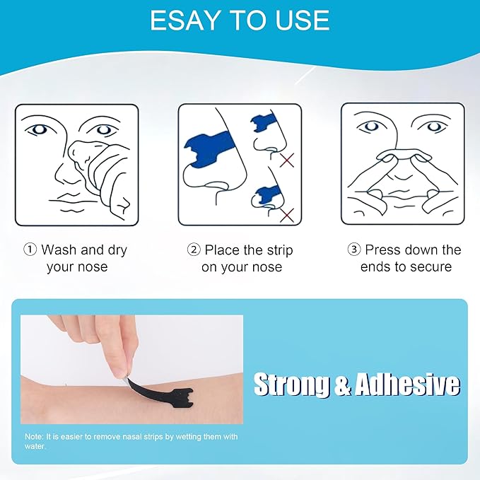 120Pcs Nasal Strips for Snoring, Nose Strips for Breathing, Snoring Aids for Men & Women, Helps Reduce Snoring & Improves Sleep (Black,120)