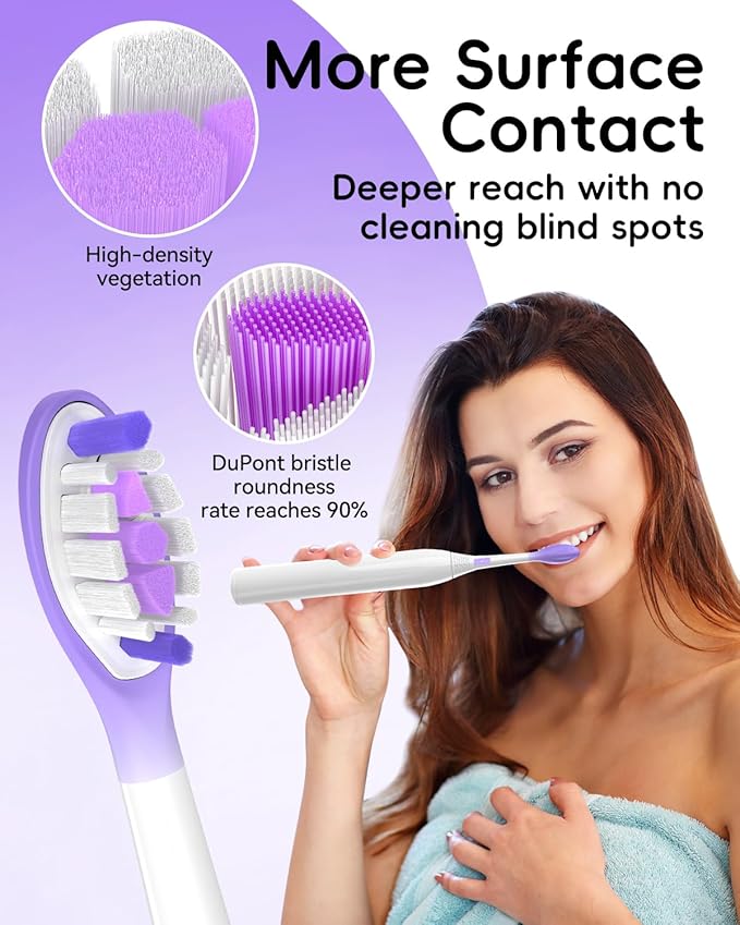 10 Pcs Replacement Toothbrush Heads for Philips Sonicare Electric Toothbrush ProtectiveClean 4100/5100/6100, DiamondClean 9300/9500, ExpertClean 7500, FlexCare, 2/3 Series, C3 G3 W3, Click-On