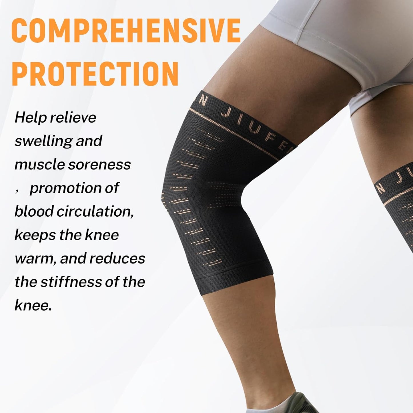 JIUFENTIAN Copper Knee Sleeve,Copper Knee Braces for Women and Men Arthritis,ACL, Tendinitis, Meniscus Tear, Joint Pain Relief, Running, Working Out, Fitness, Weightlifting (XLarge)
