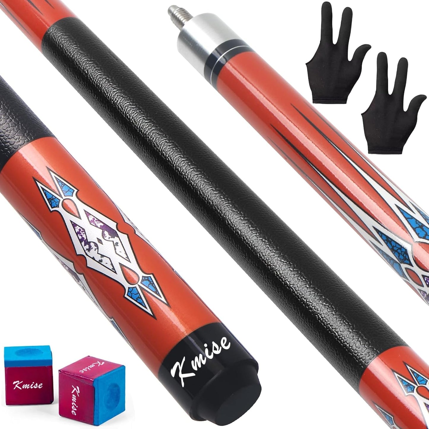 Kmise Pool Cue Stick Set - 58 Inch Pool Cues, 18~21Oz Canadian Maple Professional Billiard Cues Sticks, Pool Sticks for Adults, Multiple Colors, Pool Stick for Bar House Pool Tables Sports