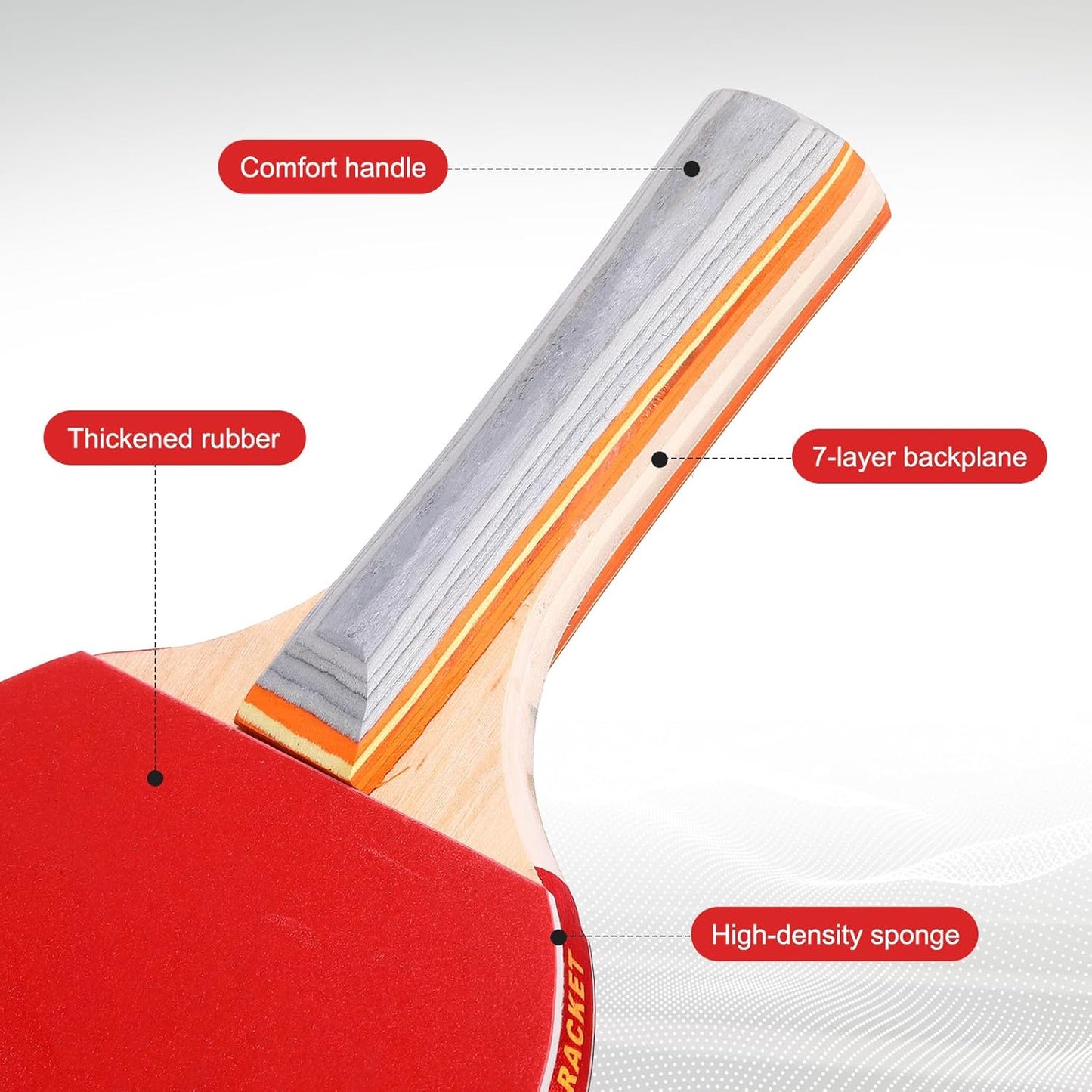 Liliful Table Tennis Rackets Set with Table Tennis Balls and Storage Bags for Indoor Outdoor Games